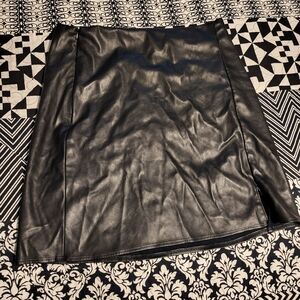 Old Navy Black Faux Leather Mini Skirt